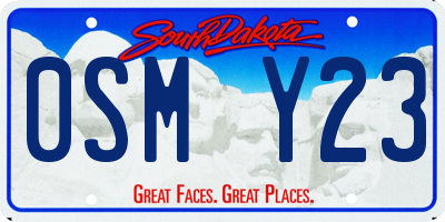 SD license plate 0SMY23