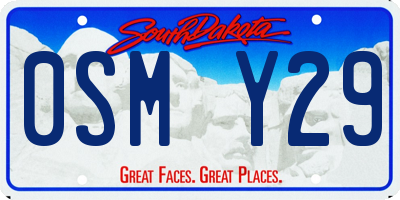 SD license plate 0SMY29