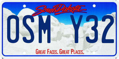 SD license plate 0SMY32