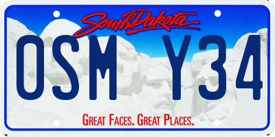 SD license plate 0SMY34