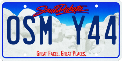 SD license plate 0SMY44