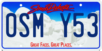 SD license plate 0SMY53