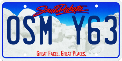 SD license plate 0SMY63