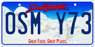 SD license plate 0SMY73