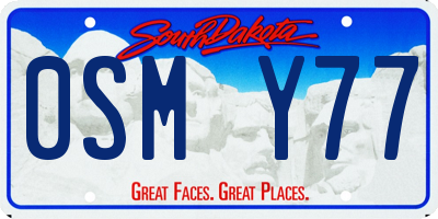 SD license plate 0SMY77