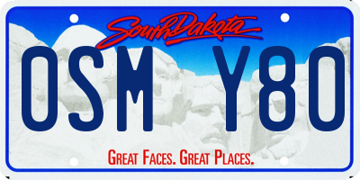 SD license plate 0SMY80