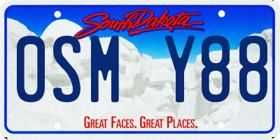 SD license plate 0SMY88