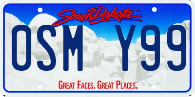 SD license plate 0SMY99