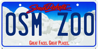 SD license plate 0SMZ00