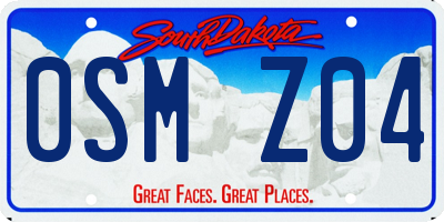 SD license plate 0SMZ04