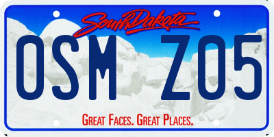 SD license plate 0SMZ05