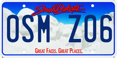 SD license plate 0SMZ06