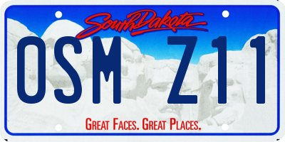 SD license plate 0SMZ11