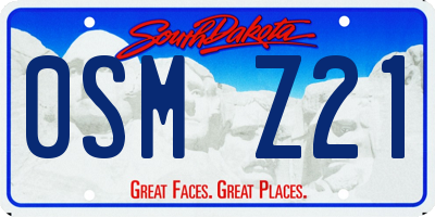 SD license plate 0SMZ21