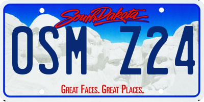 SD license plate 0SMZ24