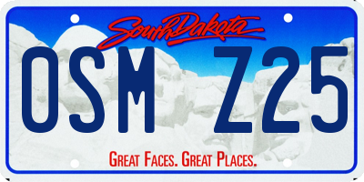 SD license plate 0SMZ25