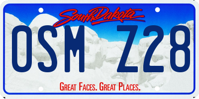 SD license plate 0SMZ28