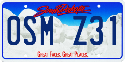 SD license plate 0SMZ31