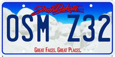 SD license plate 0SMZ32