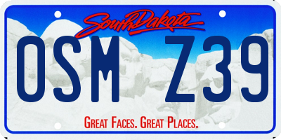 SD license plate 0SMZ39