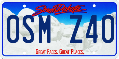 SD license plate 0SMZ40