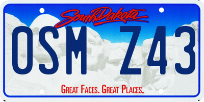 SD license plate 0SMZ43