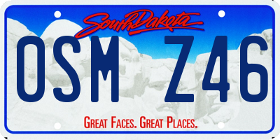 SD license plate 0SMZ46