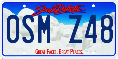 SD license plate 0SMZ48