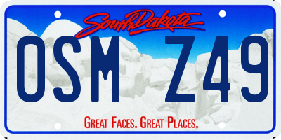 SD license plate 0SMZ49