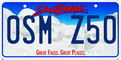 SD license plate 0SMZ50