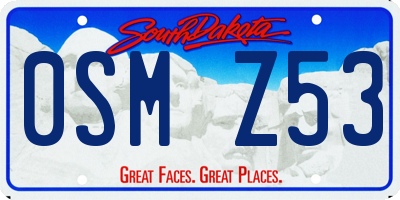 SD license plate 0SMZ53