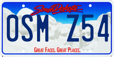SD license plate 0SMZ54