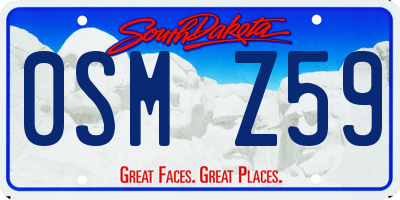 SD license plate 0SMZ59