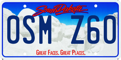SD license plate 0SMZ60