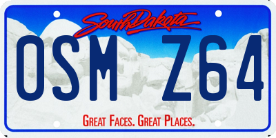 SD license plate 0SMZ64