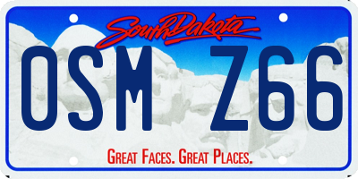 SD license plate 0SMZ66