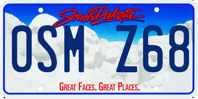 SD license plate 0SMZ68