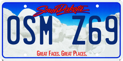 SD license plate 0SMZ69