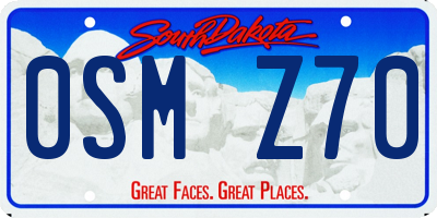 SD license plate 0SMZ70