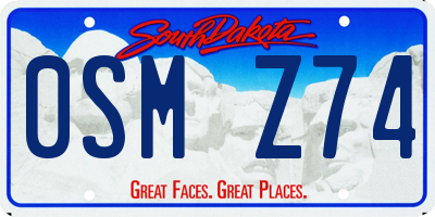 SD license plate 0SMZ74