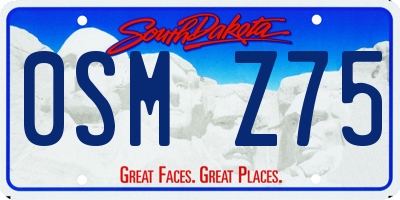 SD license plate 0SMZ75