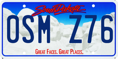 SD license plate 0SMZ76