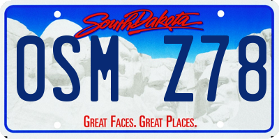 SD license plate 0SMZ78