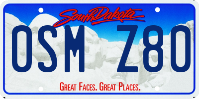 SD license plate 0SMZ80