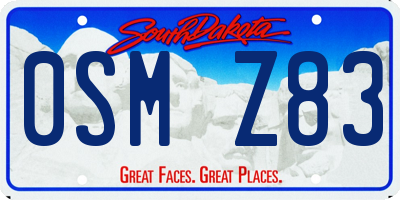 SD license plate 0SMZ83