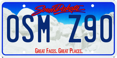 SD license plate 0SMZ90