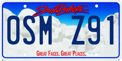 SD license plate 0SMZ91