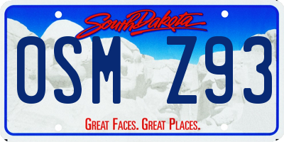 SD license plate 0SMZ93