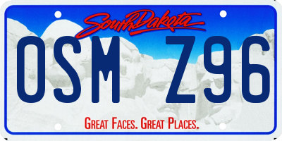 SD license plate 0SMZ96