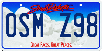 SD license plate 0SMZ98
